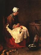 Jean Baptiste Simeon Chardin Girl Peeling Vegetables oil painting on canvas